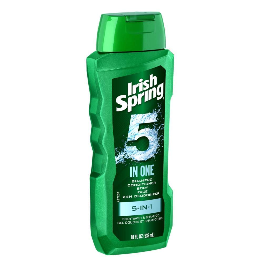 Two Irish Spring 18 oz bottles side-by-side showing pack-of-two value