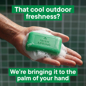 Irish Spring soap foam texture close-up illustrating rich creamy lather