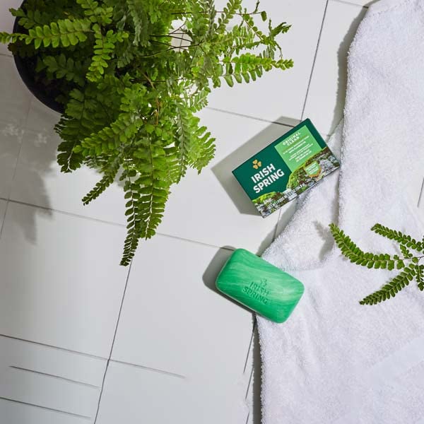 irish spring bar beside gym bag showing travel-ready convenience benefit
