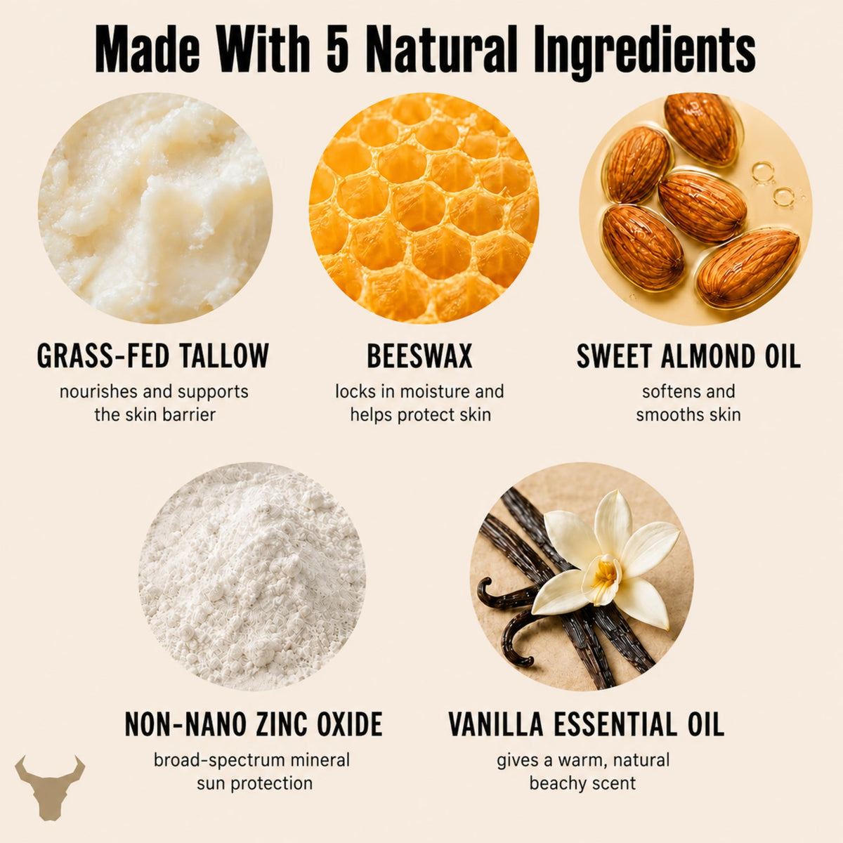 Iron Bull Tallow ingredients jar with beeswax and grass-fed tallow