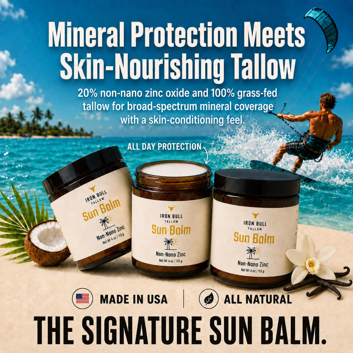 Iron Bull Tallow creamy balm texture close-up for easy spreading