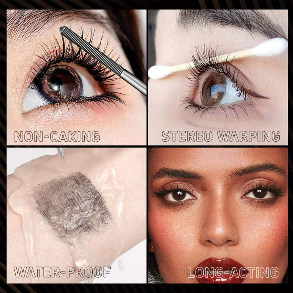 Generic Iron Wand Mascara brush closeup demonstrating 3D curling wand for separation