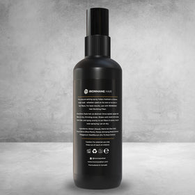 IRONMANE mist close-up demonstrating ultra-fine spray for even coverage