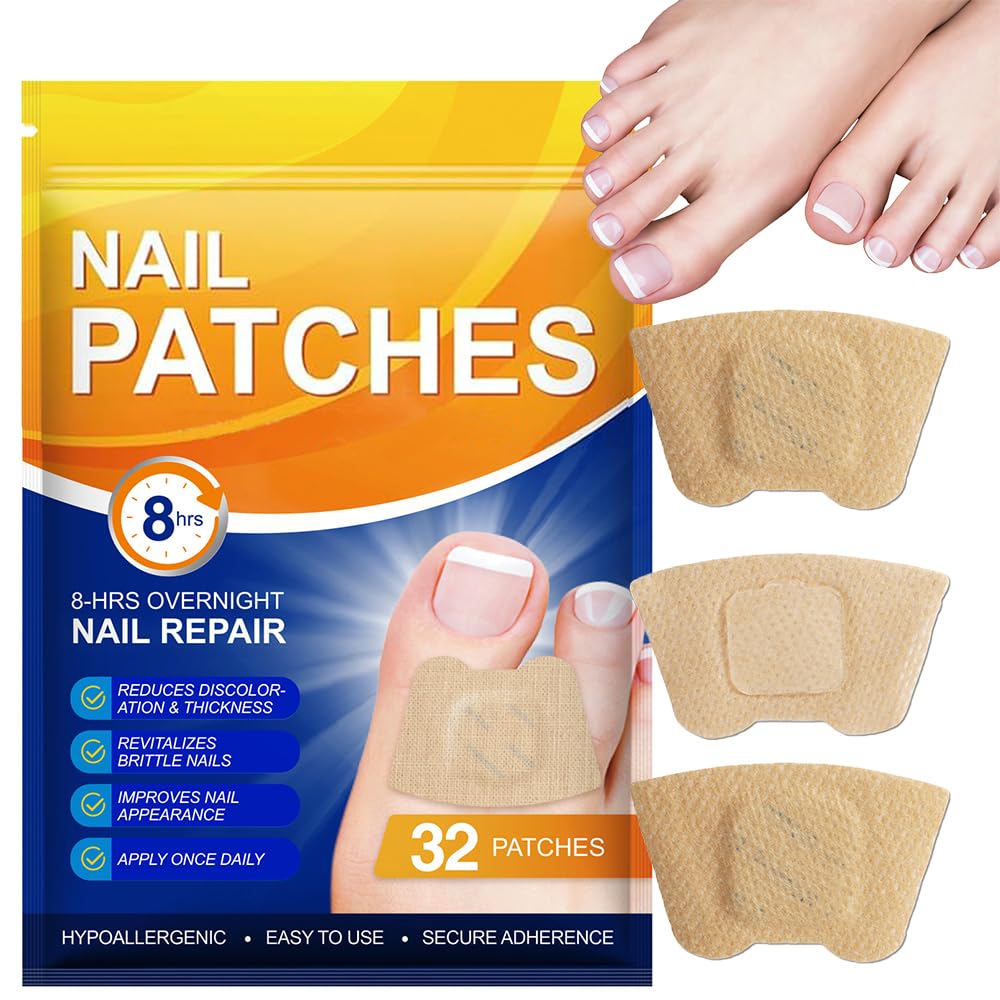IRSRDOQU front packaging showing 32 nail care patches and benefits