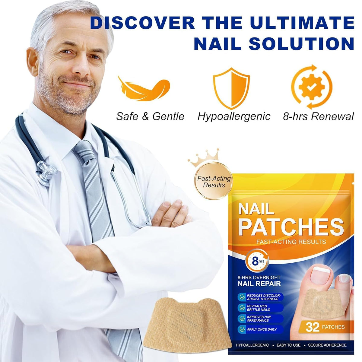 IRSRDOQU nighttime bedside scene showing patches worn overnight comfortably