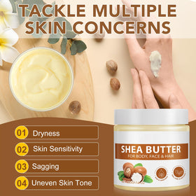 IRSRDOQU shea butter warming in hands for easy spread and deep hydration