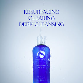 iS CLINICAL cleansing complex in use at sink removing makeup effectively