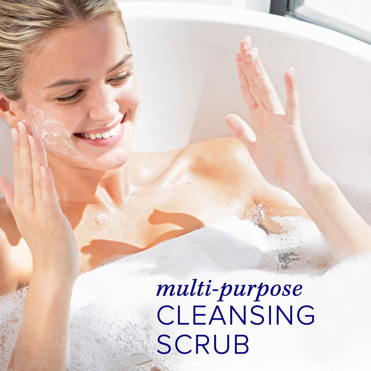 iS CLINICAL product in hand demonstrating easy application and rinsing benefit
