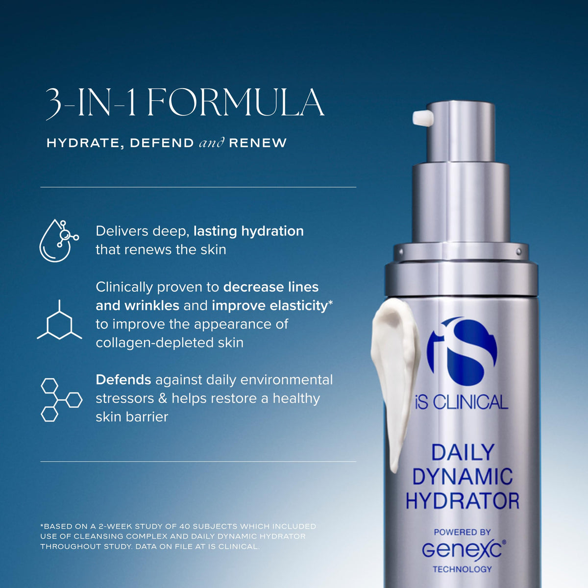 iS CLINICAL creamy texture close-up showing lightweight hydration feel