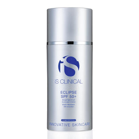 iS CLINICAL front packaging showing tinted SPF 50+ for easy identification and protection