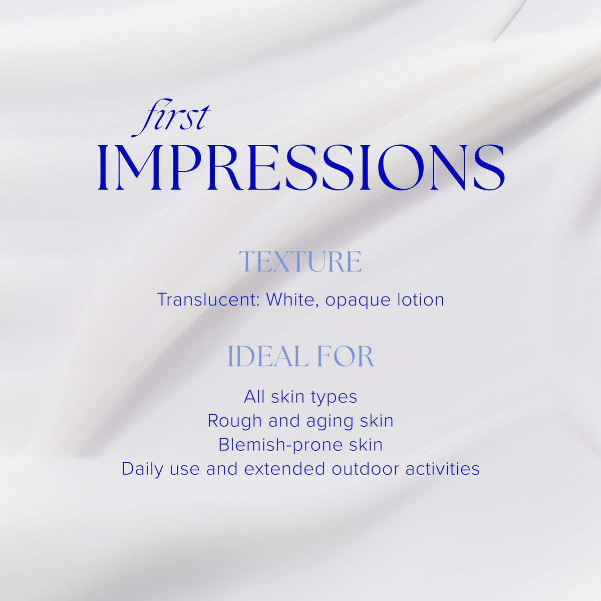 iS CLINICAL close-up texture demonstrating ultra-sheer, quick-absorbing, matte finish