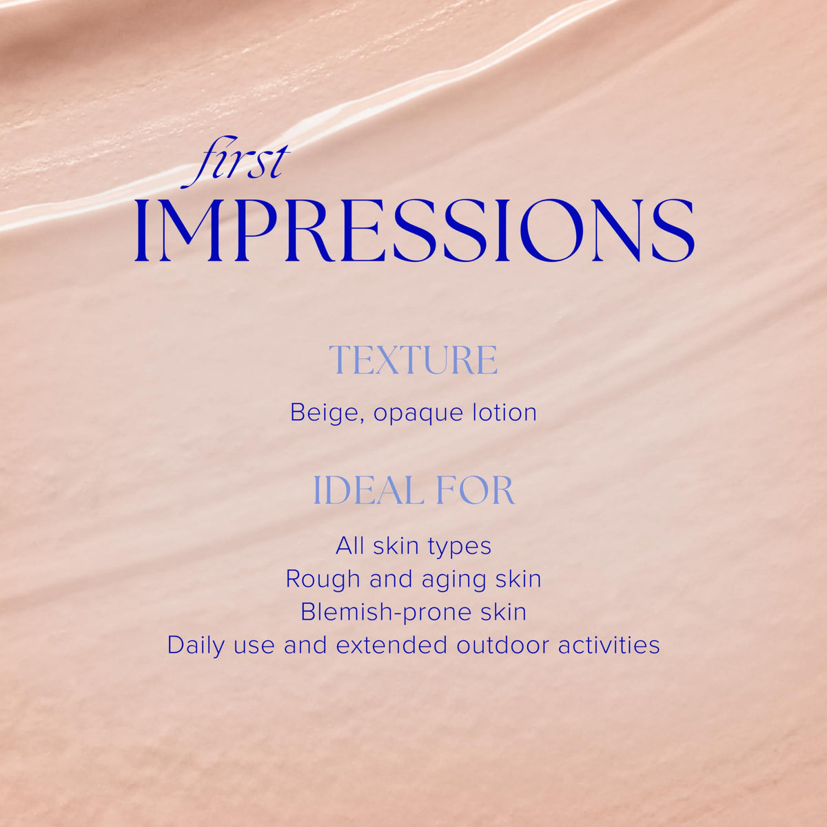 iS CLINICAL texture close-up illustrating ultra-sheer matte finish and smooth application