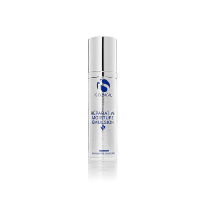 iS CLINICAL front packaging shot showing the reparative moisture emulsion and hydrating benefit
