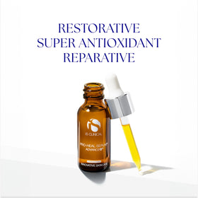 iS CLINICAL ingredients visual with olive leaf and vitamin C emphasizing antioxidant benefit