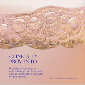 iS CLINICAL serum on bathroom counter, lifestyle scene promotes daily use