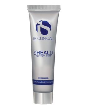 iS CLINICAL Sheald Recovery Balm front packaging shows jar and label with hydration benefit