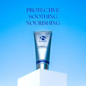 iS CLINICAL Sheald Recovery Balm ceramide and oat ingredient visual emphasizing barrier support