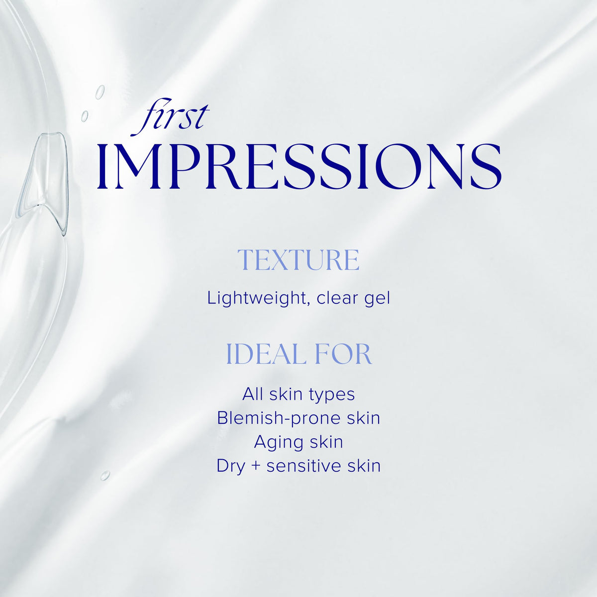 iS CLINICAL gel texture closeup illustrating lightweight feel and gentle exfoliation benefit
