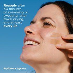 ISDIN Eryfotona Ageless being applied with fingers showing easy blendability