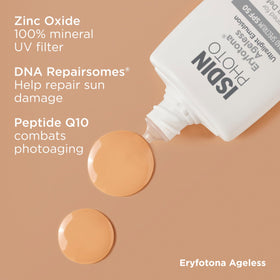ISDIN Eryfotona Ageless on bathroom vanity suggesting daily skincare routine