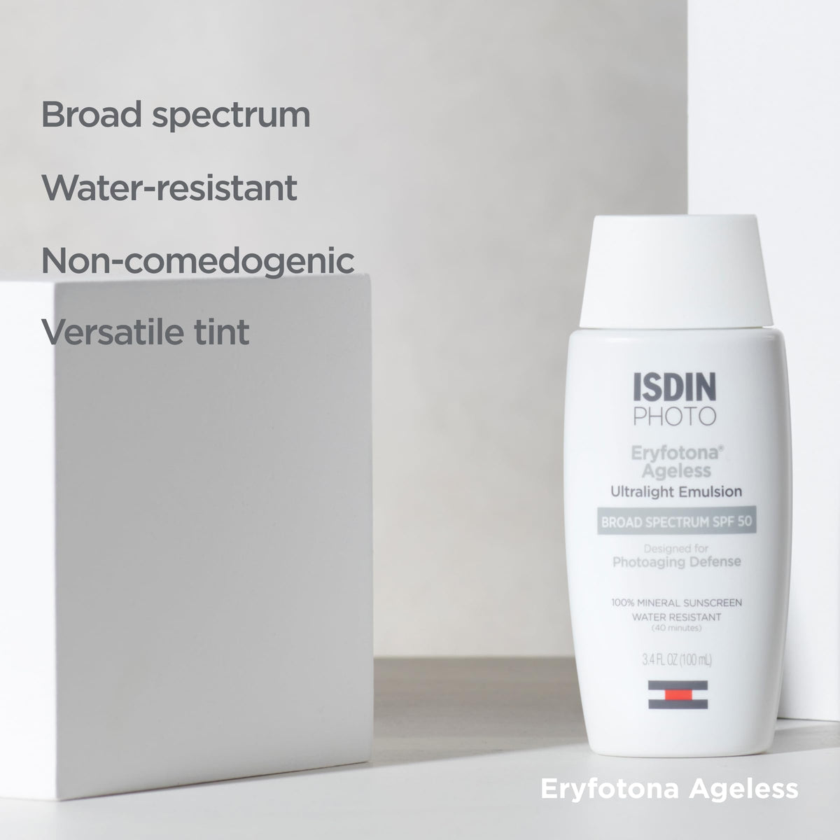 ISDIN Eryfotona applied under makeup illustrating seamless layer