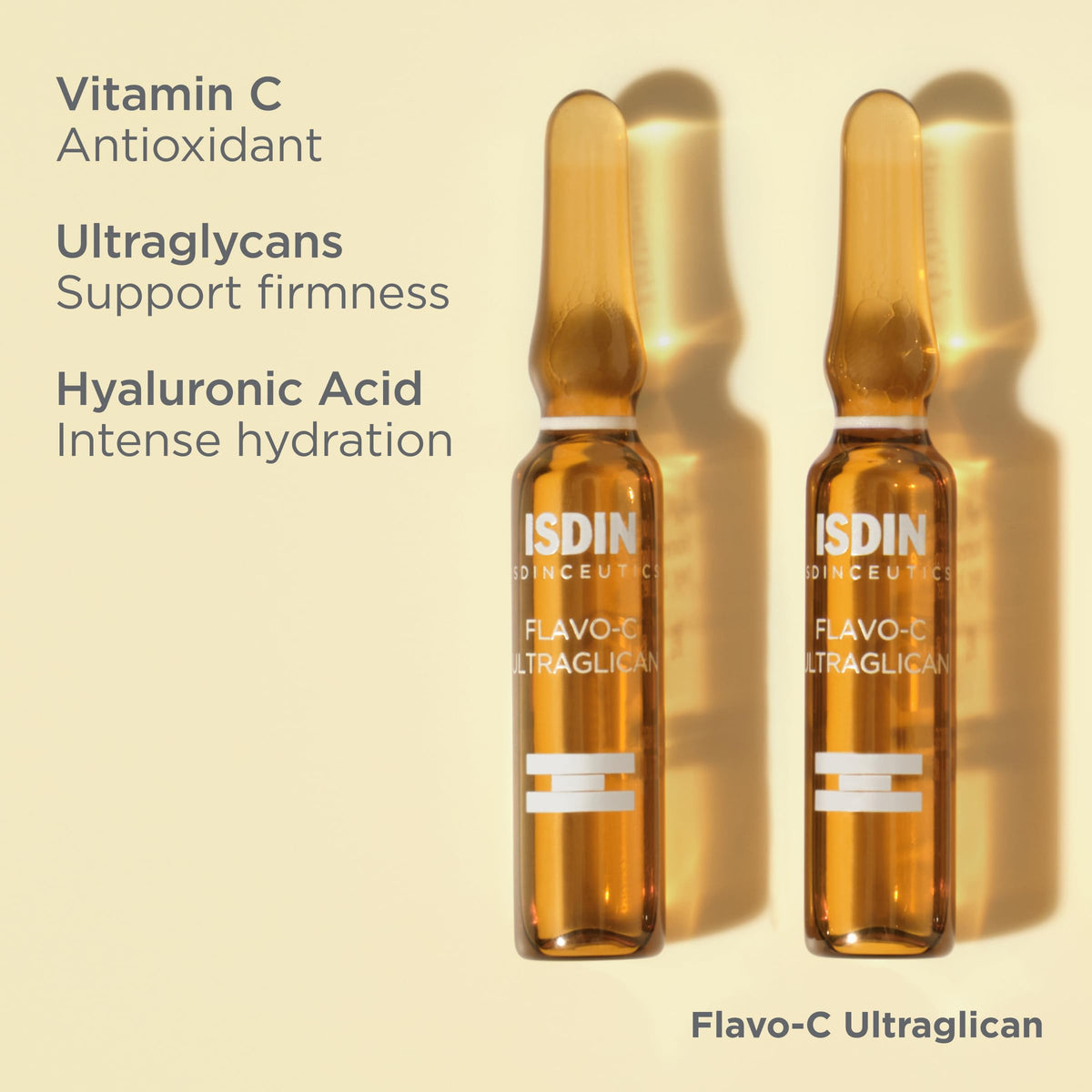 ISDIN ampoule in hand showing compact size for accurate dosing