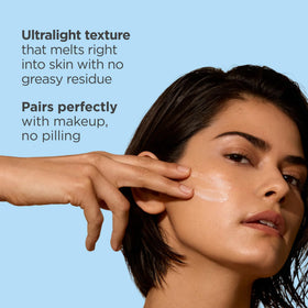 ISDIN Fusion Water MAGIC worn under makeup to create smooth, non-greasy base