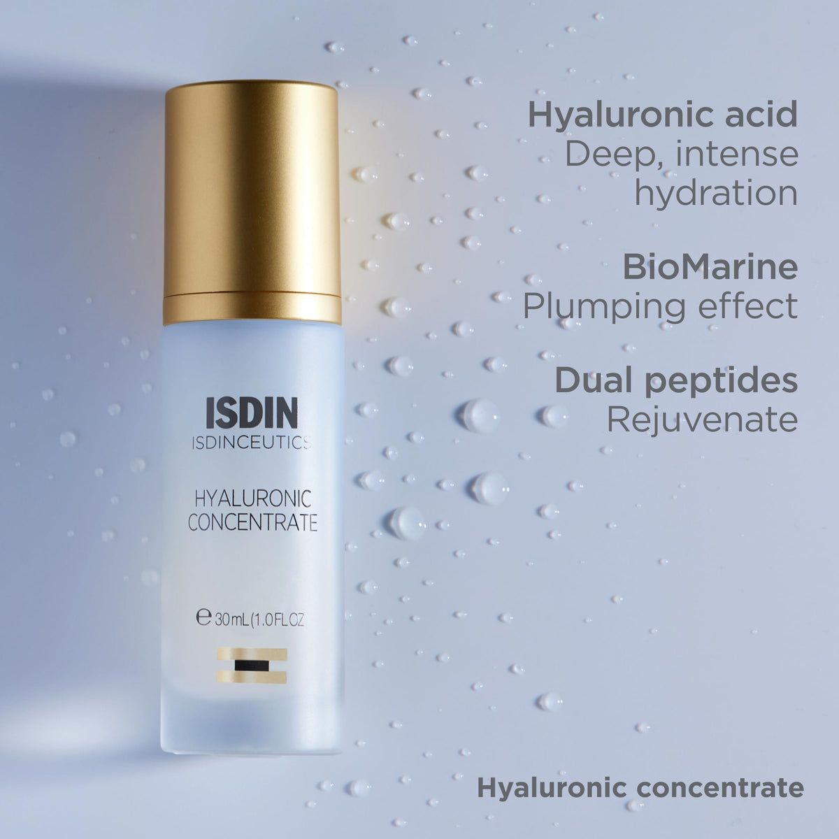 ISDIN serum in a travel pouch emphasizing portability benefit