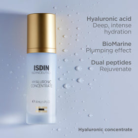 ISDIN serum in a travel pouch emphasizing portability benefit