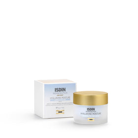 ISDIN front packaging showing moisturizer and brand, highlights sleek design and fast absorption