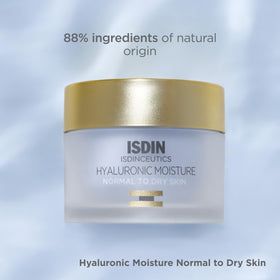ISDIN size comparison with 1.76 oz jar illustrating compact travel-friendly moisturizer