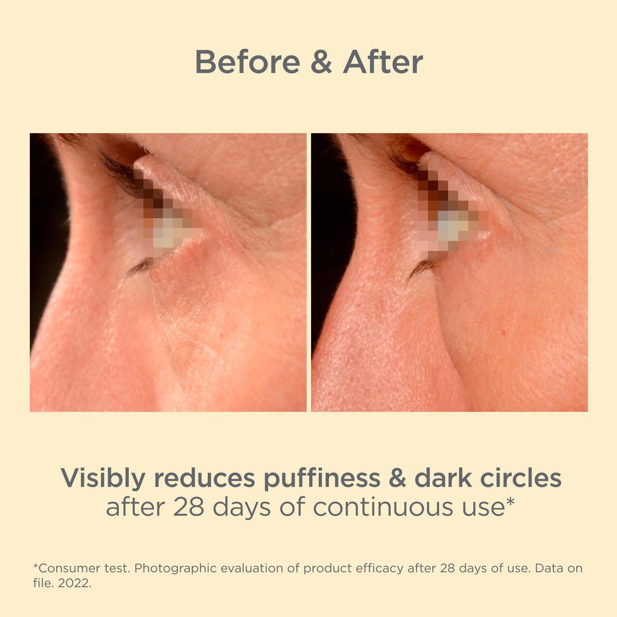 ISDIN applicator in use smoothing cream under the eye for immediate cooling