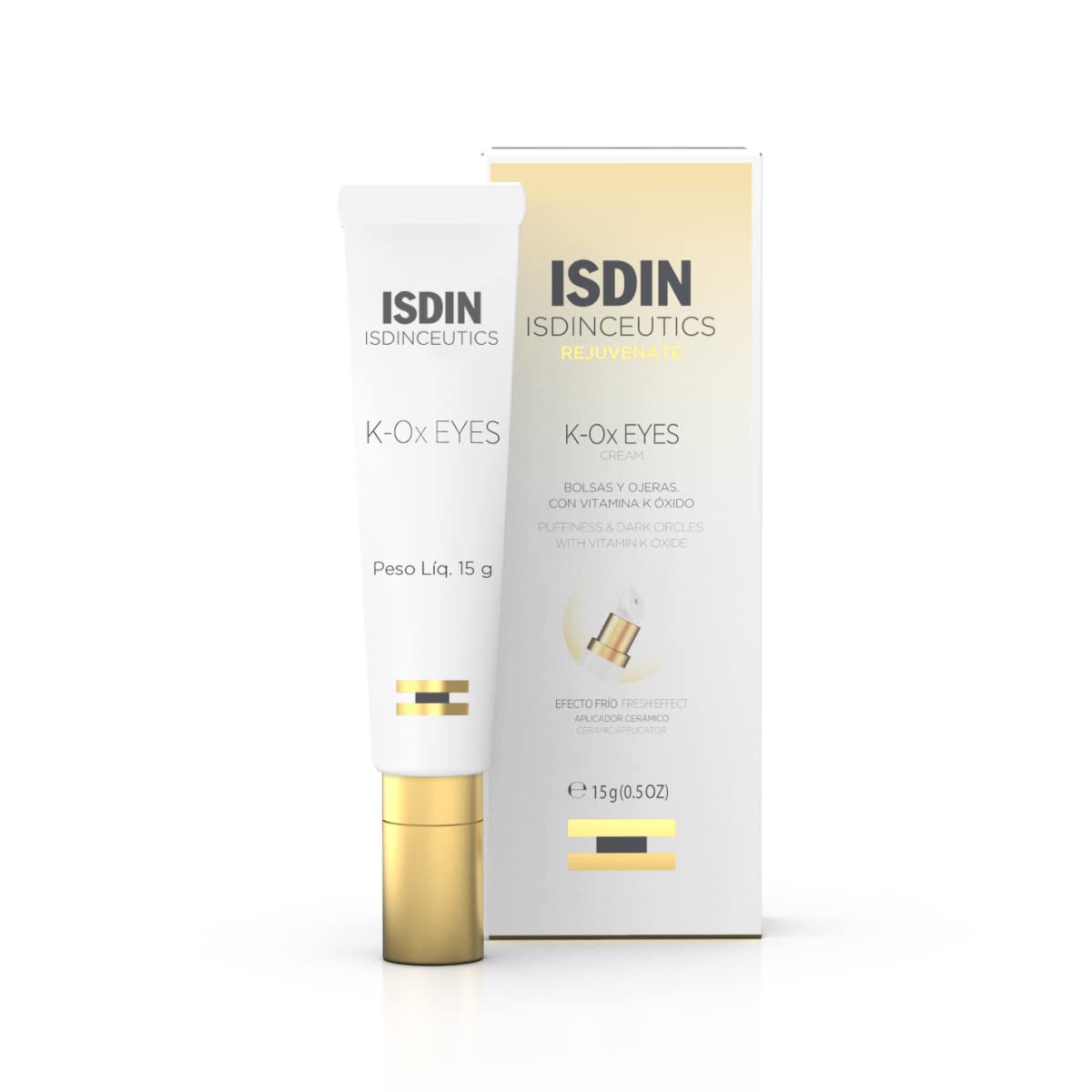 ISDIN Isdinceutics K-Ox Eyes front tube shows compact packaging and benefits