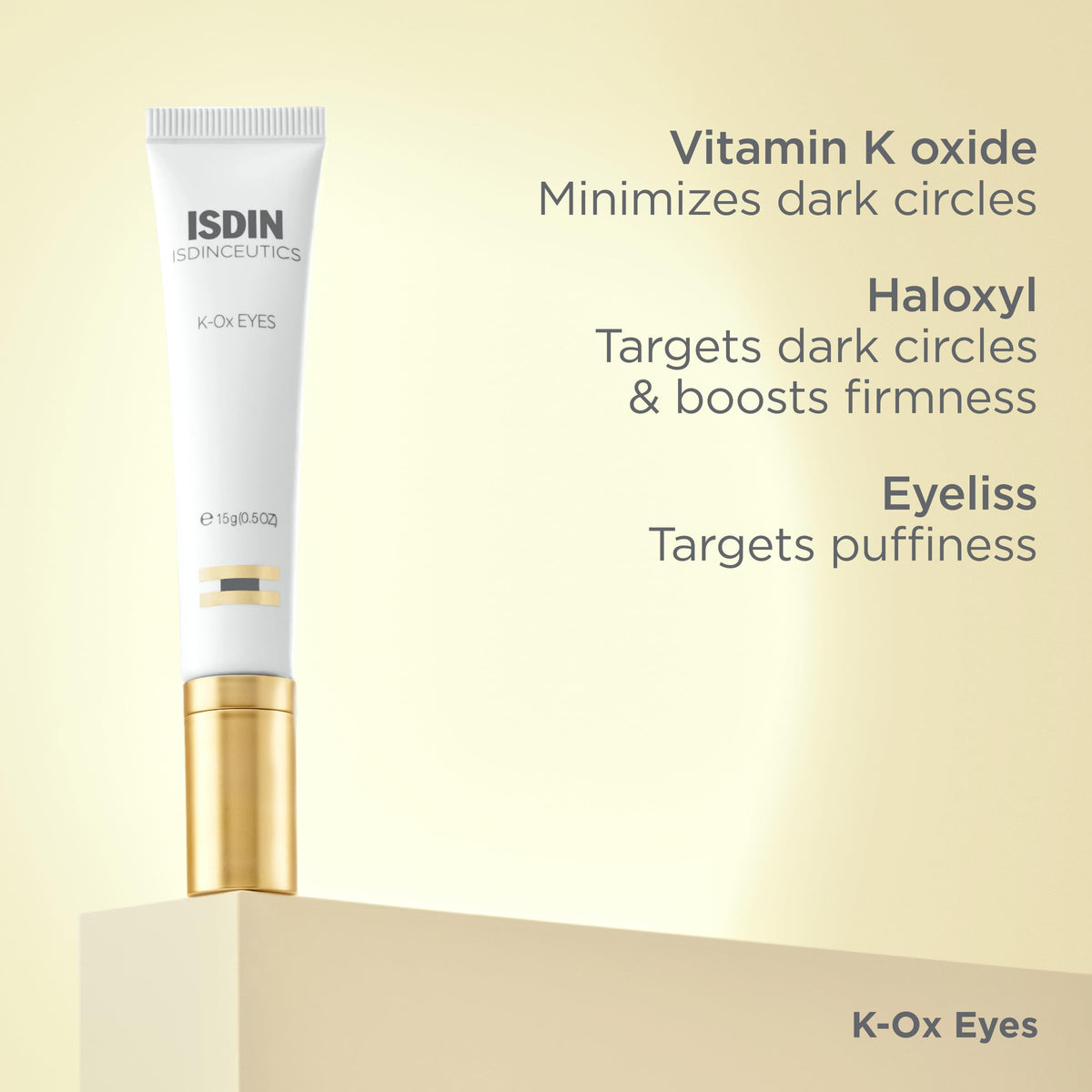 ISDIN tube on a bathroom shelf lifestyle shot for morning and evening routines