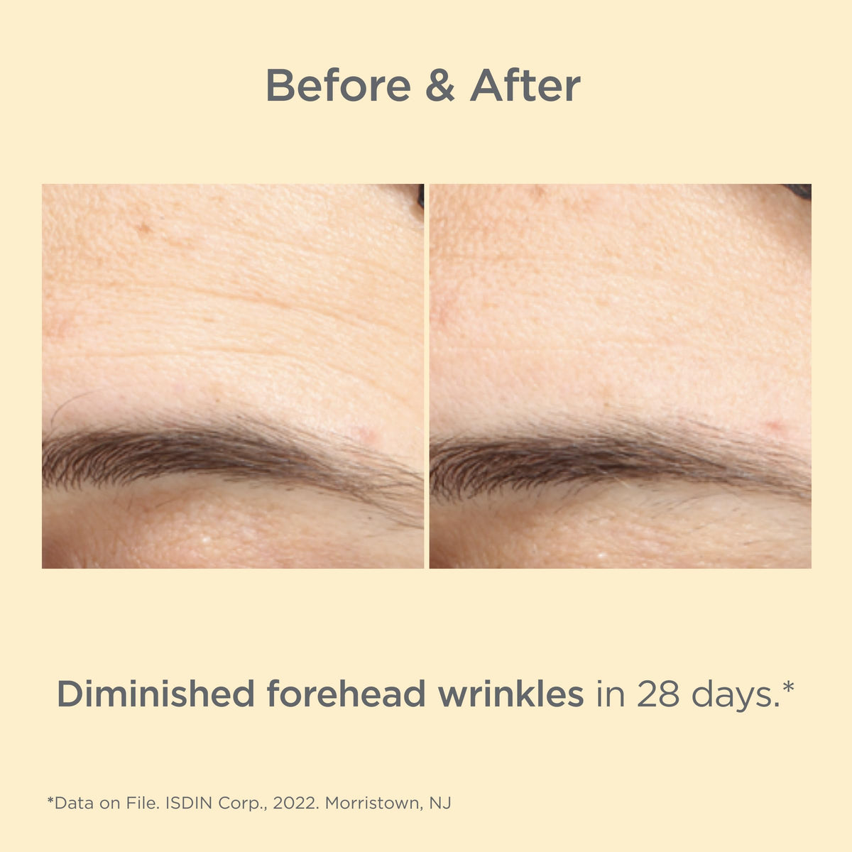 ISDIN label close-up highlighting actives and directions, supports informed use benefit