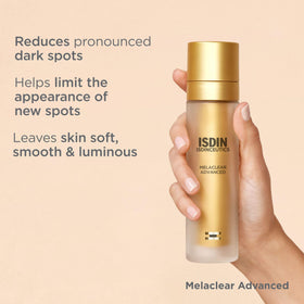 ISDIN bottle label detail, clear ingredient and usage information for confidence
