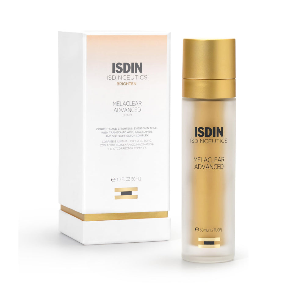 ISDIN front packaging showing bottle and box, clear product presentation and trust