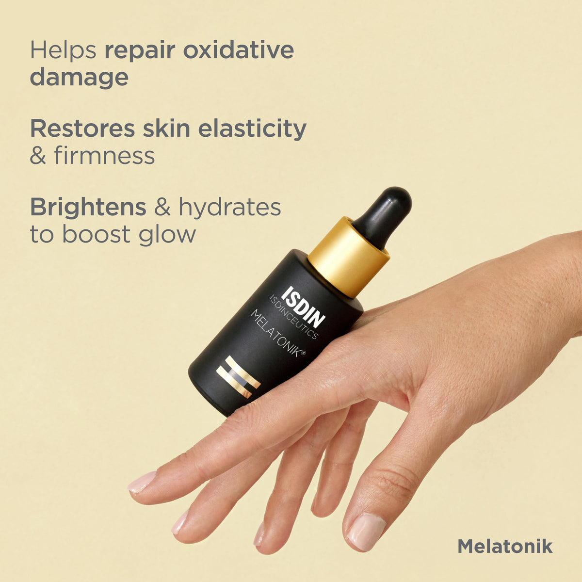 ISDIN Melatonik ingredient focus with vitamin C and bakuchiol illustrating antioxidant benefit