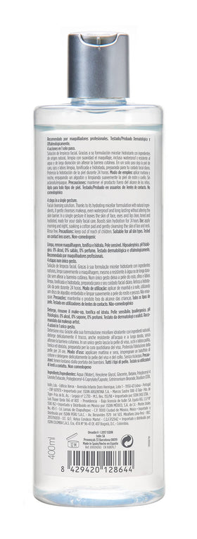 ISDIN micellar before and after cleanse showing clearer hydrated skin benefit