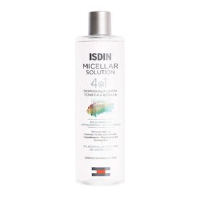 ISDIN micellar front packaging showing bottle and 13.5 fl oz size benefit