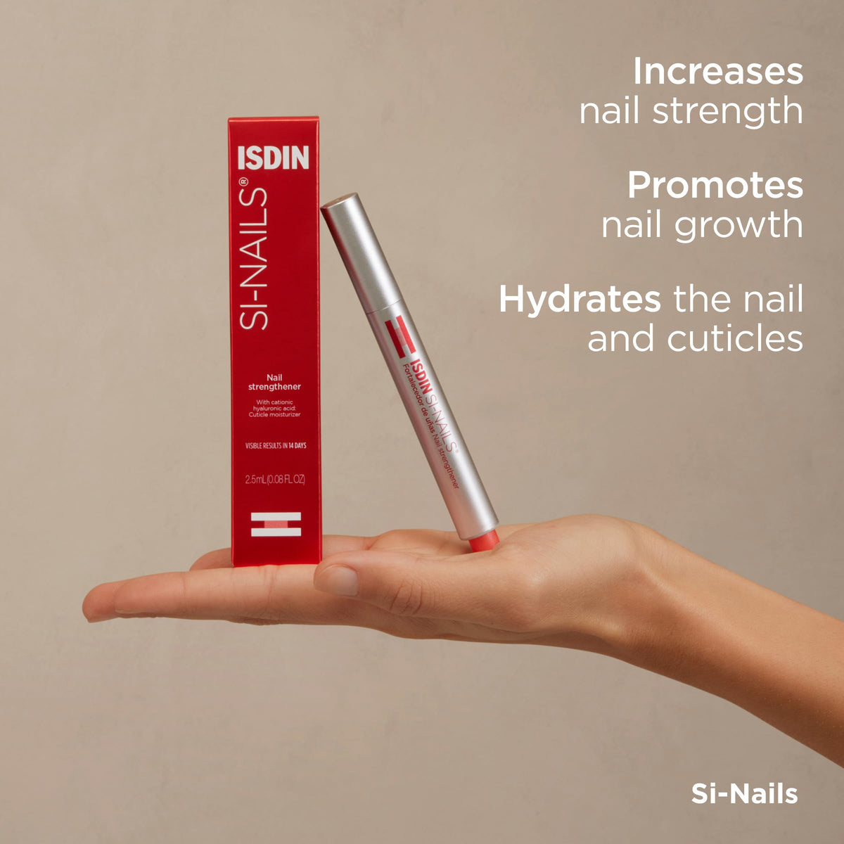 ISDIN Si-Nails smooth texture on surface highlighting non-greasy finish