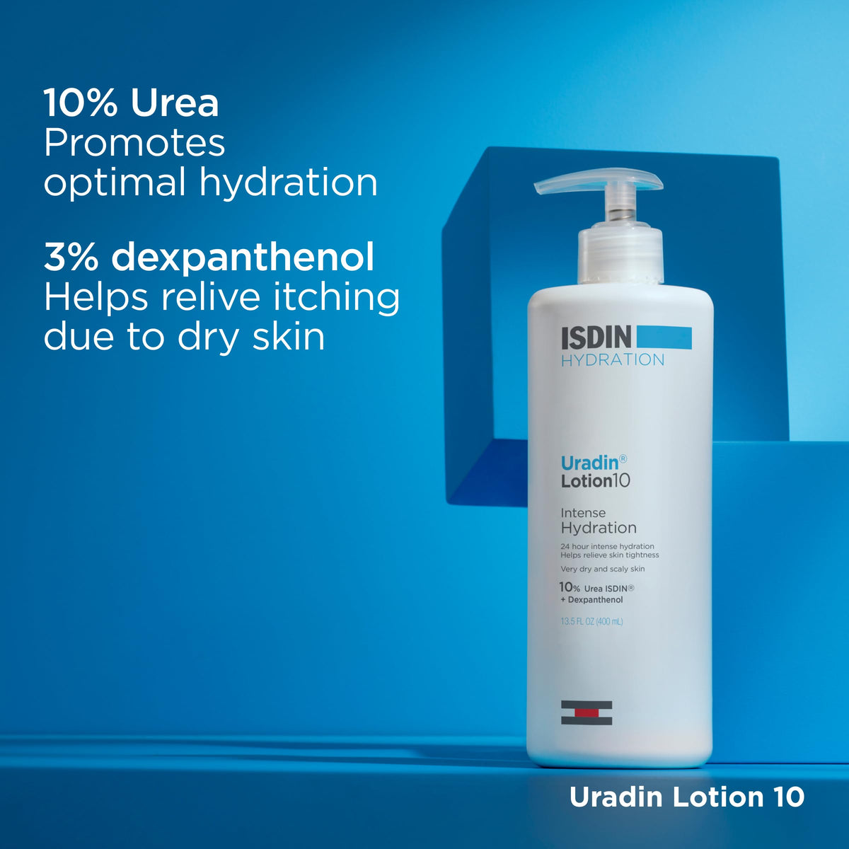ISDIN Uradin 10 ingredient focus on urea highlighting deep hydration