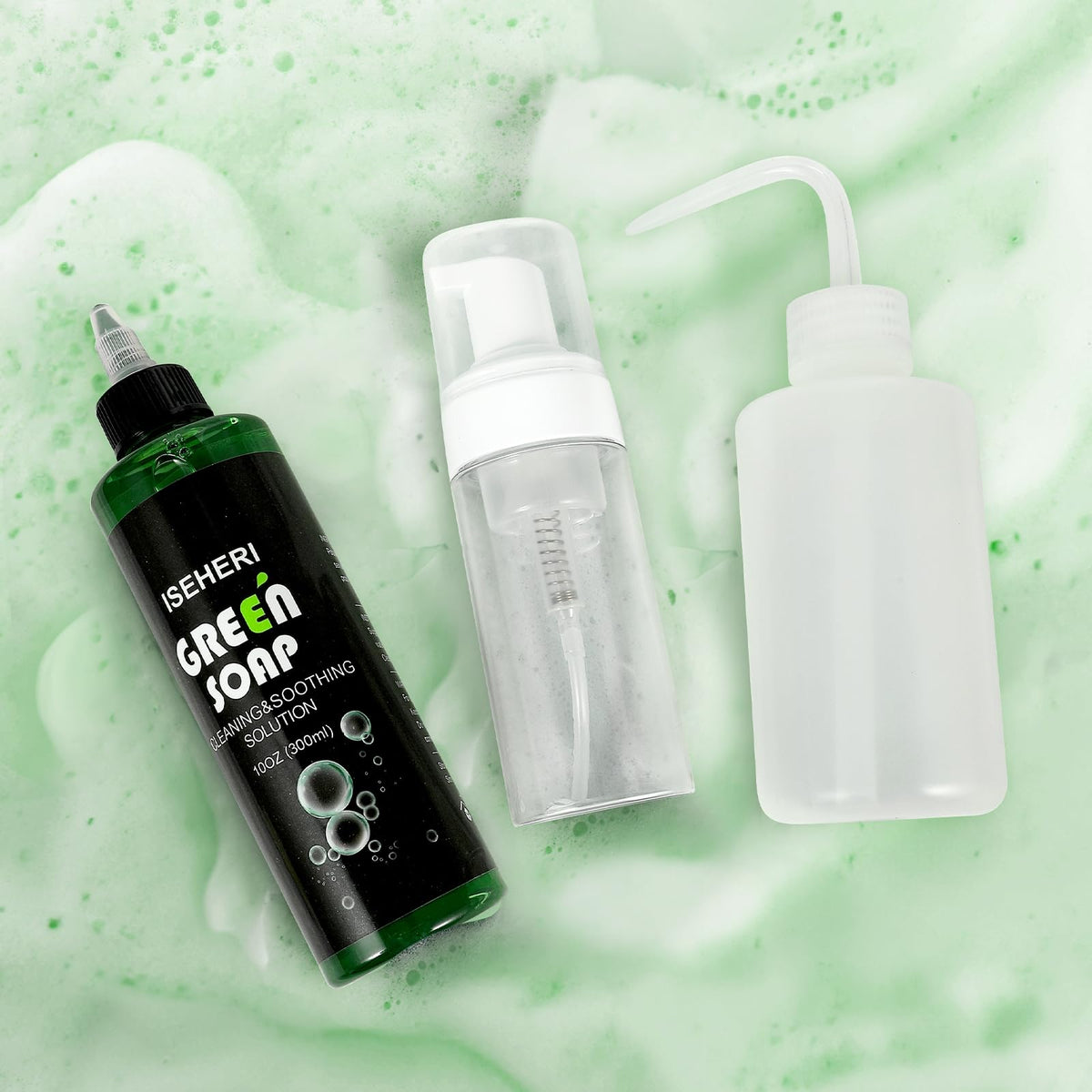 iseheri squeeze bottle in hand enabling precise rinsing control