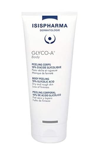 IsisPharma Glyco-A Body Peeling cream texture close-up highlighting smooth formula for gentle exfoliation and hydration