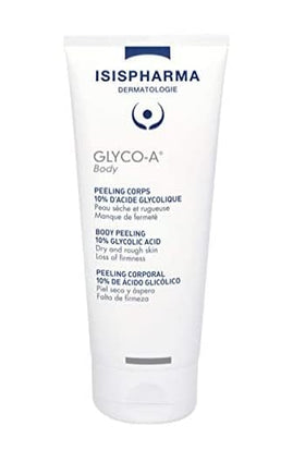 IsisPharma Glyco-A Body Peeling cream texture close-up highlighting smooth formula for gentle exfoliation and hydration