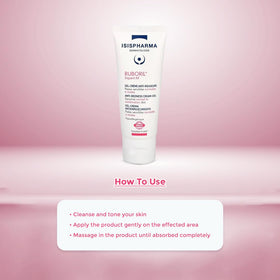 IsisPharma RUBORIL Expert M in bathroom routine demonstrating quick absorption and layering