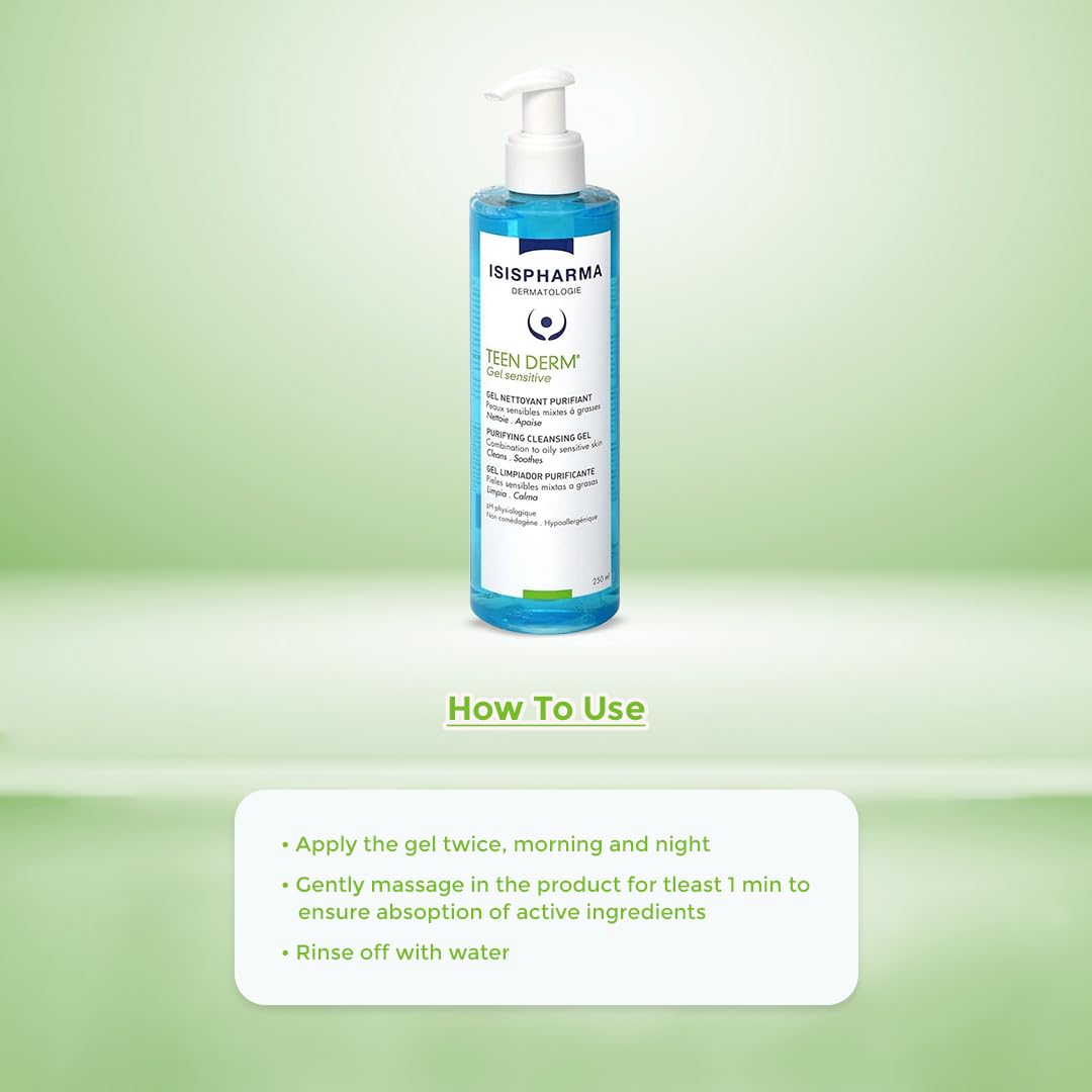 IsisPharma gel applied in a teenage skincare routine for soothing benefit