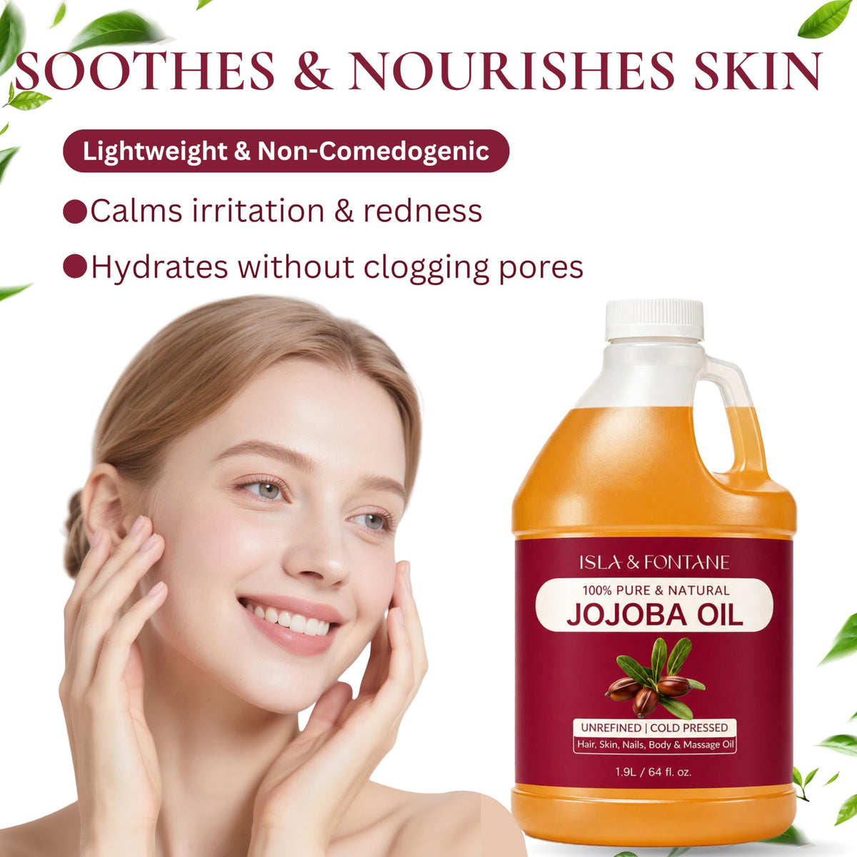 ISLA & FONTANE applying jojoba oil to hair ends to reduce frizz and add shine
