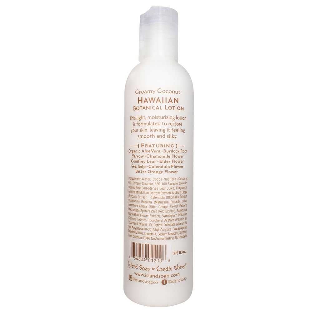 Island Soap & Candle Works pump dispensing lotion for easy daily application benefit