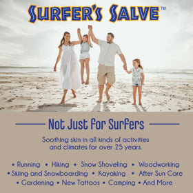 Island Soap & Candle Works salve on beach towel illustrating outdoor protection